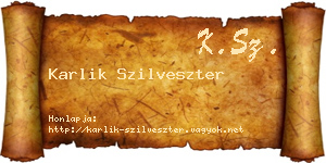 Karlik Szilveszter névjegykártya