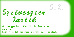 szilveszter karlik business card